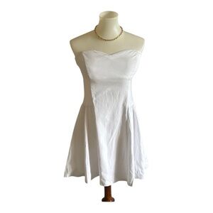 Allegra K White Strapless A-Line Dress